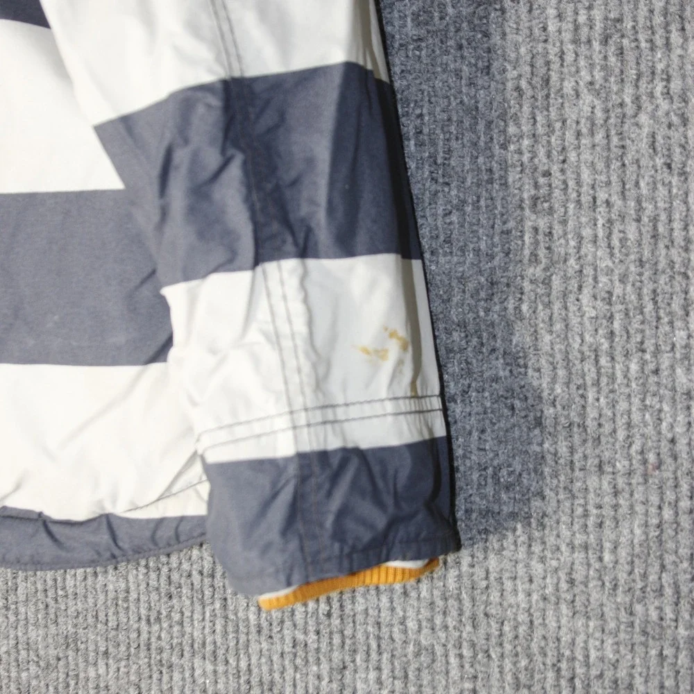 Mini Boden Jacket Boys 13-14Y Blue White Outdoor Coat Striped Puffer